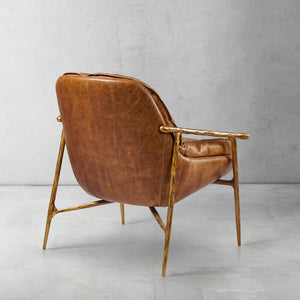 Thaddeus Brown Leather Accent Chairs