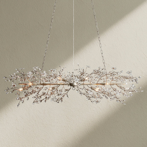 Fiore Linear Crystal Floral Chandelier