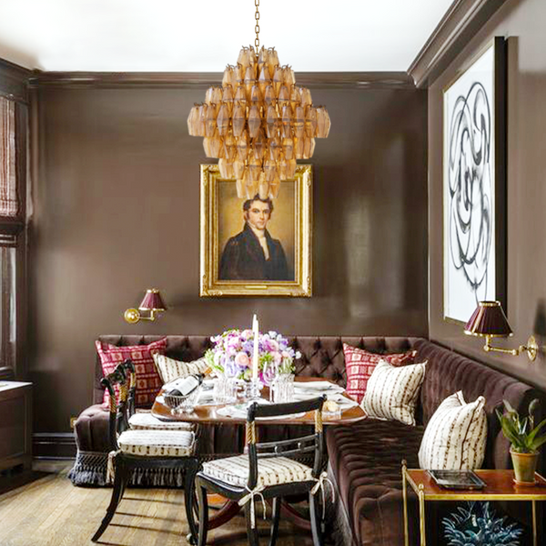 Charry Smoke Glass Large Chandelier