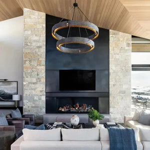 Vouvray Two-Tier Round Chandelier 60 Inch Top Tier 48 Inch