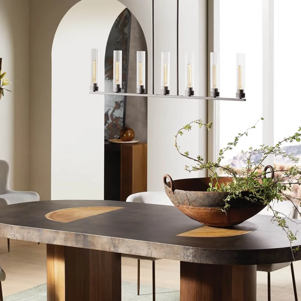 Andreas Glass Linear Chandelier