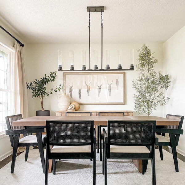 Andreas Glass Linear Chandelier