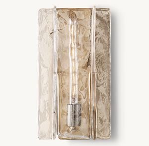 Lattice Clear Glass Sconce 15"