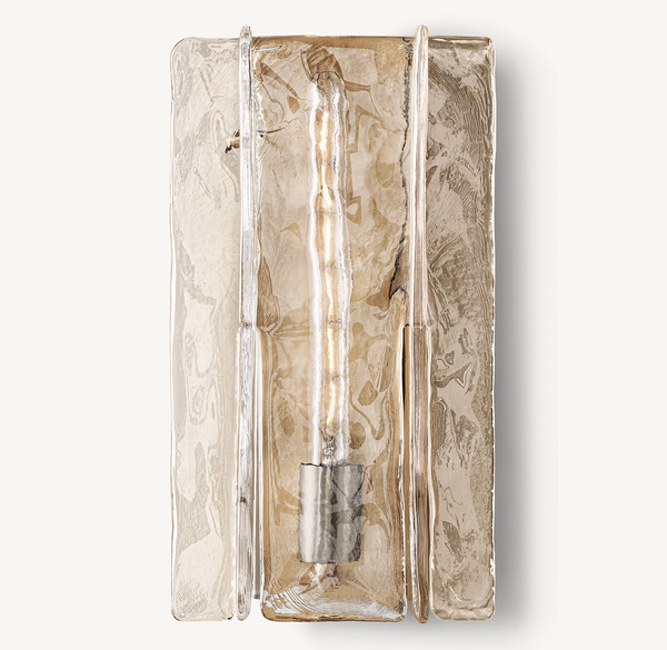 Lattice Clear Glass Sconce 15"