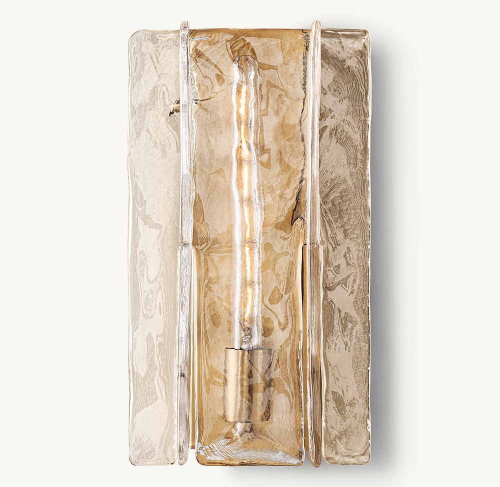 Lattice Clear Glass Sconce 15"