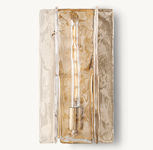 Lattice Clear Glass Sconce 15"