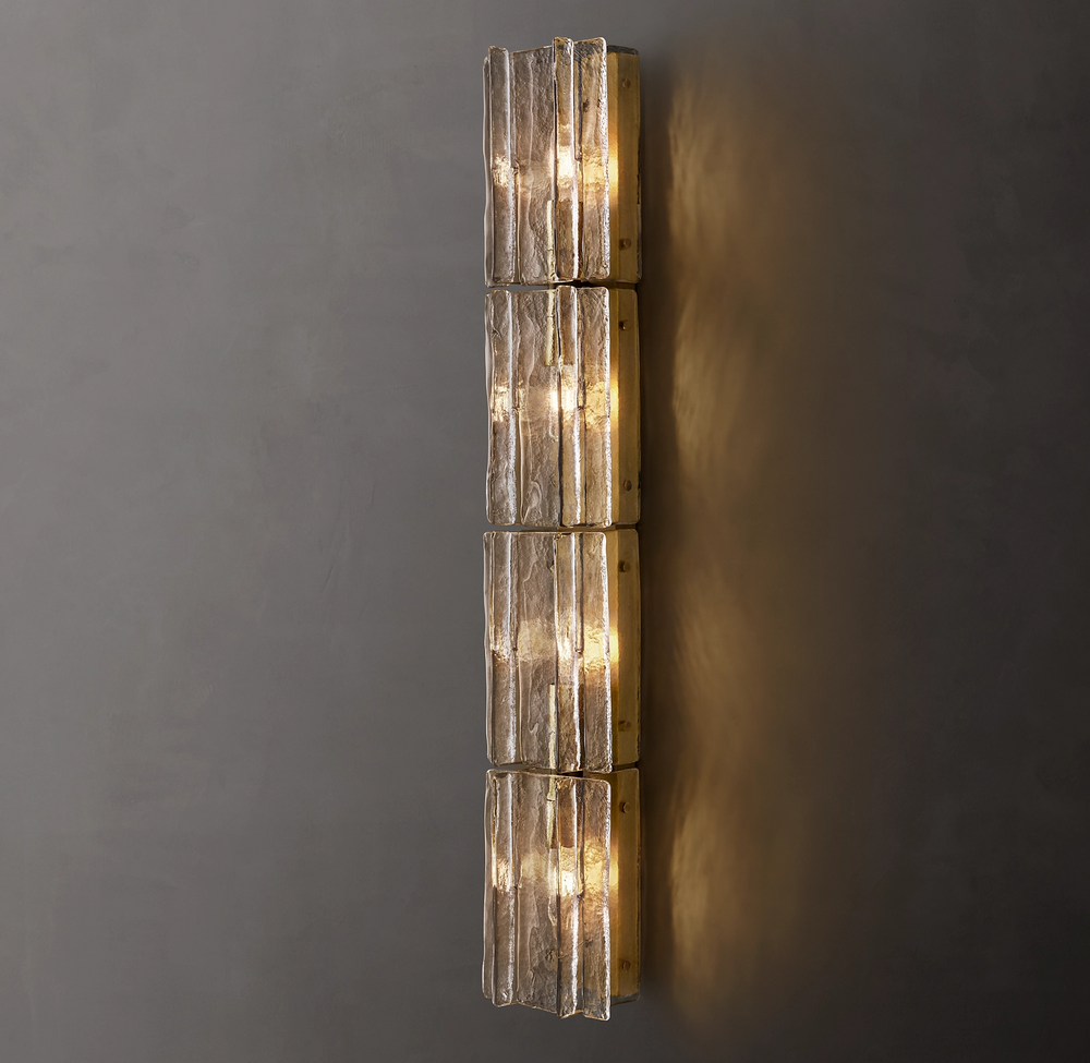 Lattice Smoke Glass Grand Sconce