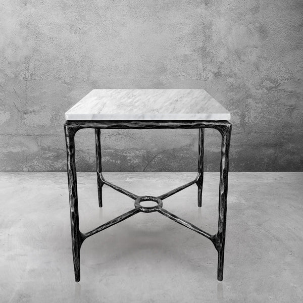 Thaddeus Mabrble Square Side Table 18" 22"