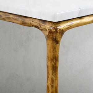 Thaddeus Mabrble Square Side Table 18" 22"