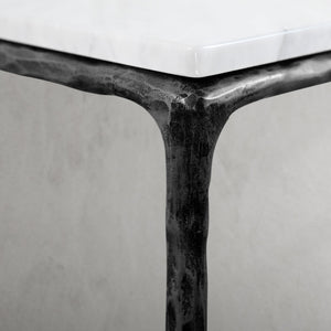 Thaddeus Mabrble Square Side Table 18" 22"