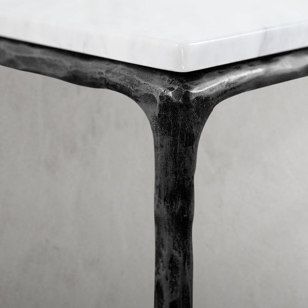 Thaddeus Mabrble Square Side Table 18" 22"