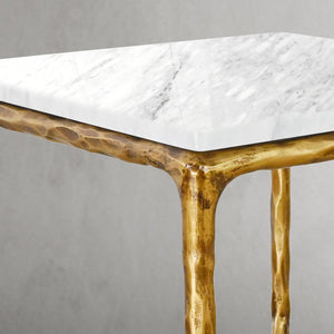 Thaddeus Mabrble Square Side Table 18" 22"