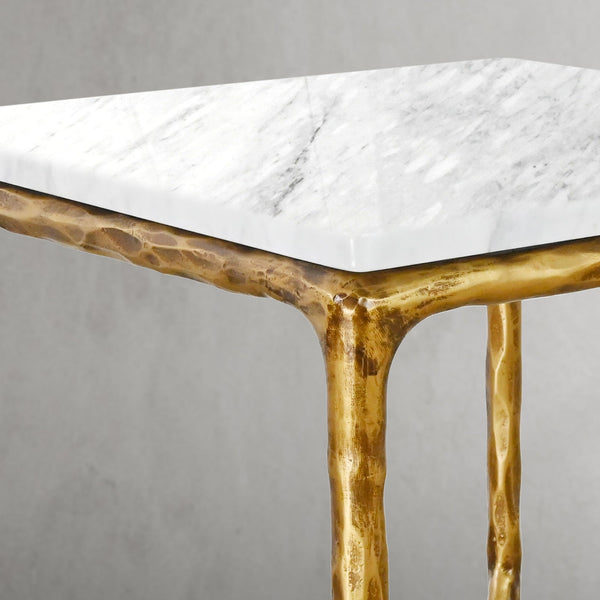 Thaddeus Mabrble Square Side Table 18" 22"