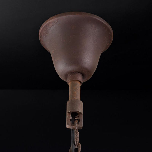 19th C. Rococo Iron & Crystal Round Dining Room Chandelier 18"