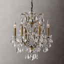 19th C. Rococo Iron & Crystal Round Dining Room Chandelier 18"