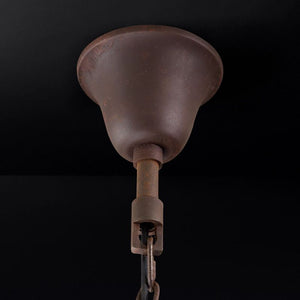 19th C. Rococo Iron & Crystal Round Dining Room Chandelier 28"