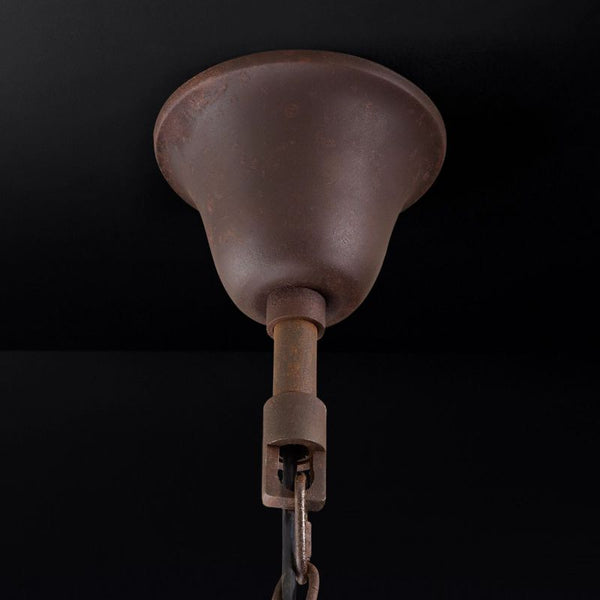 19th C. Rococo Iron & Crystal Round Dining Room Chandelier 28"