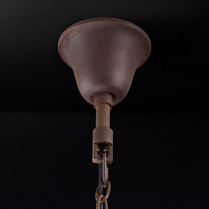 19th C. Rococo Iron & Crystal Round Dining Room Chandelier 33"