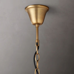 19th C. Rococo Iron & Crystal Round Dining Room Chandelier 33"