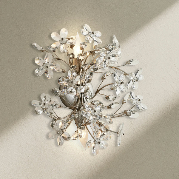 Fiore 2-Light Crystal Floral Wall Sconce