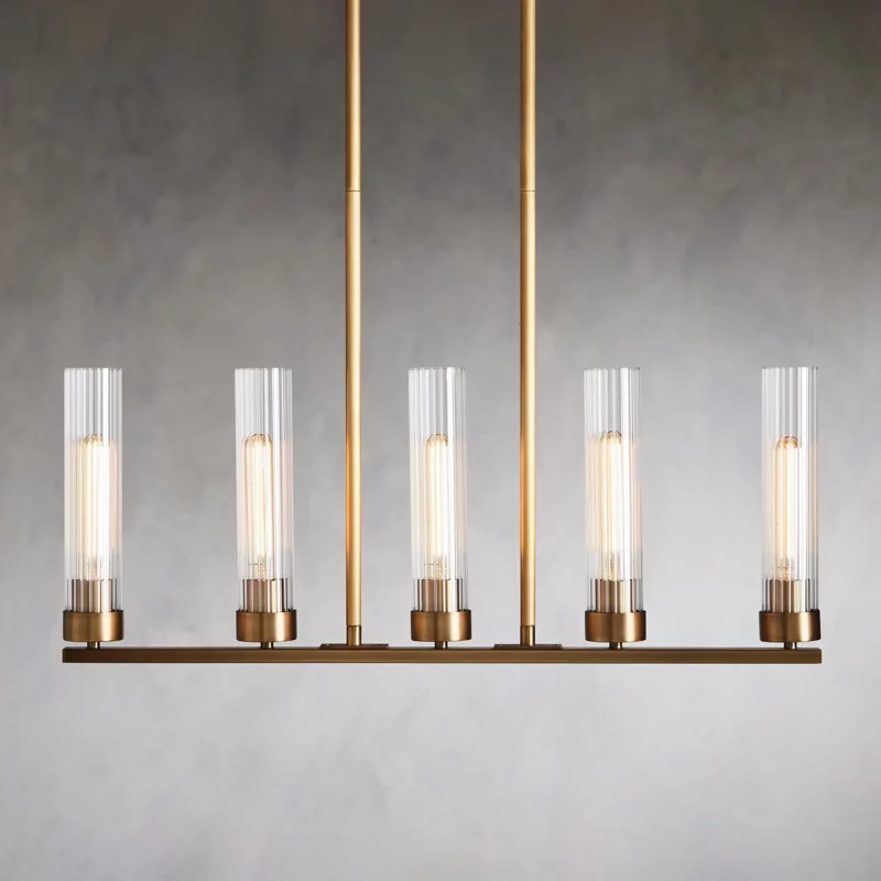 Andreas Glass Linear Chandelier