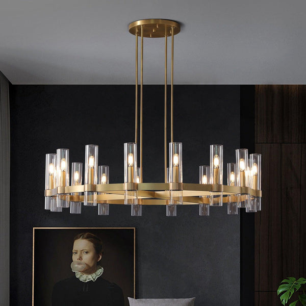 Lavelle 60-inch Round Glass Chandelier with 20 LED E12 Bulbs