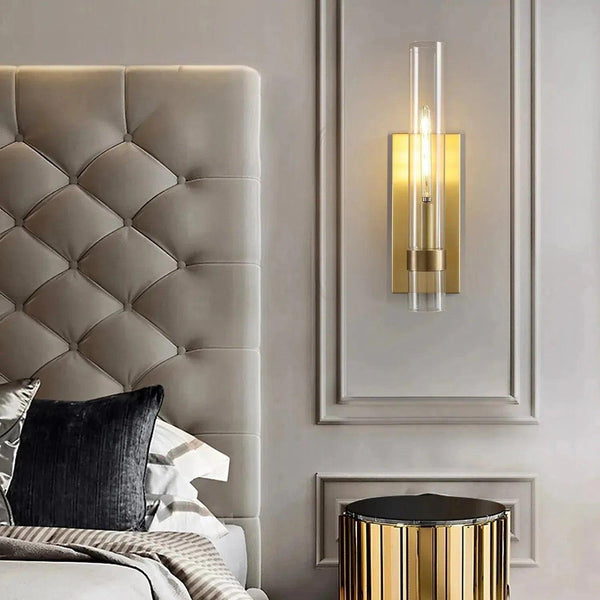 Raveller Glass Wall Sconce Art Deco Brass Polished Nickel LED