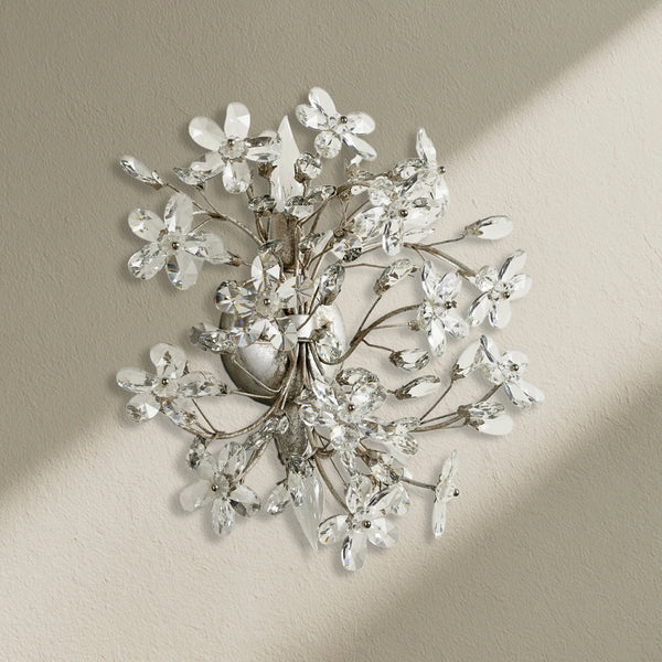 Fiore 2-Light Crystal Floral Wall Sconce