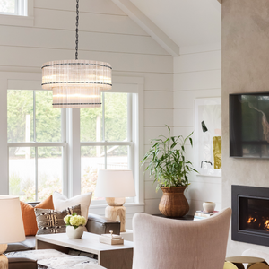 Sanmany Round Ribbed Glass Chandelier