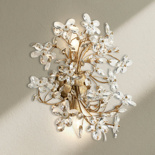 Fiore 2-Light Crystal Floral Wall Sconce