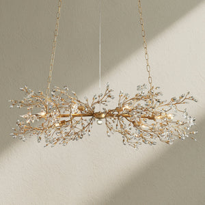Fiore Linear Crystal Floral Chandelier