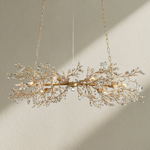 Fiore Linear Crystal Floral Chandelier