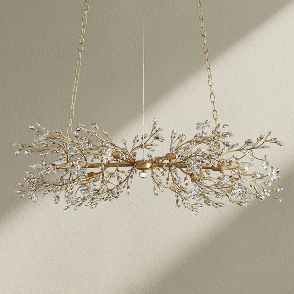 Fiore Linear Crystal Floral Chandelier