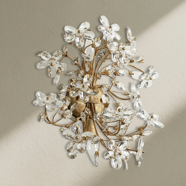 Fiore 2-Light Crystal Floral Wall Sconce