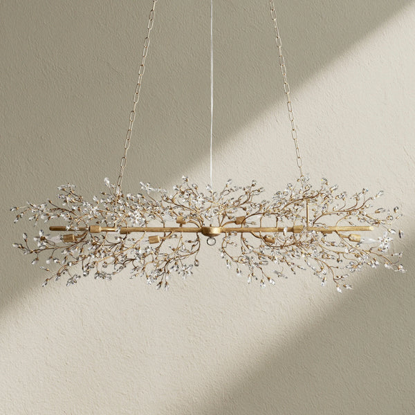 Fiore Linear Crystal Floral Chandelier