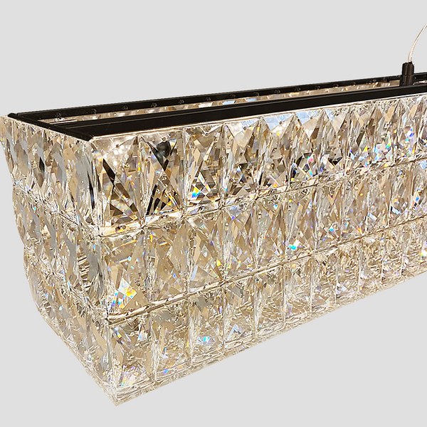 Dina Halo Rectangular Crystal Chandelier
