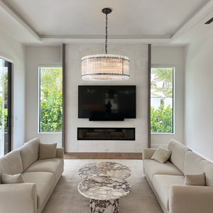 Sanmany Round Ribbed Glass Chandelier