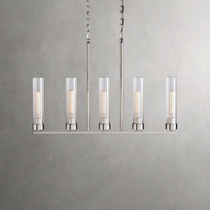 Andreas Glass Linear Chandelier