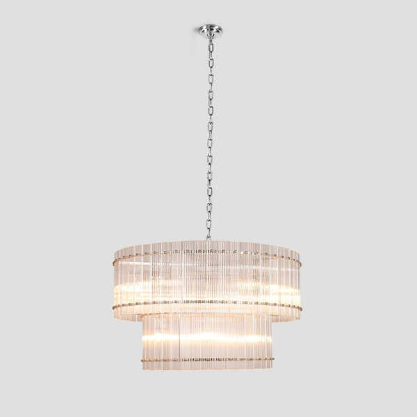 Sanmany Round Ribbed Glass Chandelier