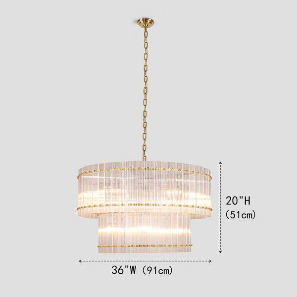 Sanmany Round Ribbed Glass Chandelier