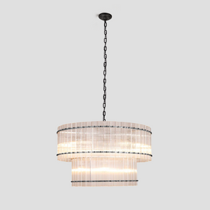 Sanmany Round Ribbed Glass Chandelier