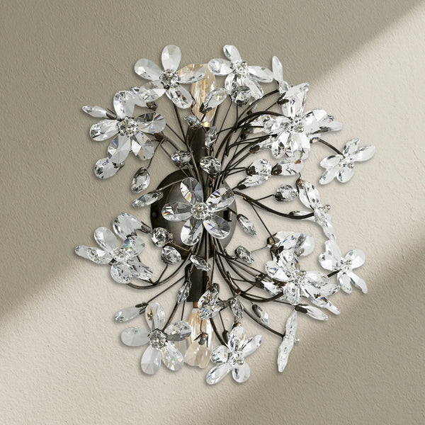 Fiore 2-Light Crystal Floral Wall Sconce