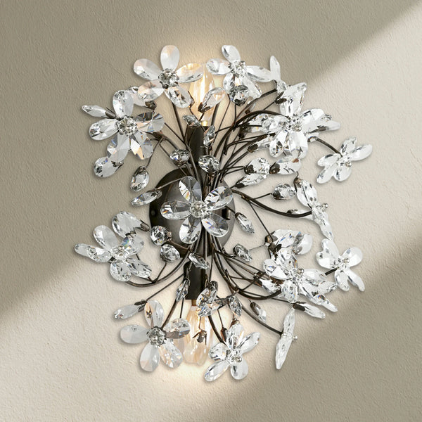 Fiore 2-Light Crystal Floral Wall Sconce