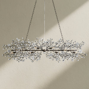 Fiore Linear Crystal Floral Chandelier