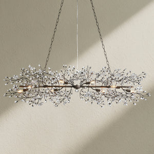 Fiore Linear Crystal Floral Chandelier