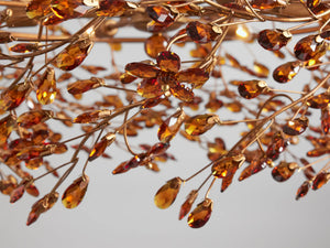 Fiore Crown Crystal Chandelier: Luxurious Floral Iron Design, Multiple Sizes & Finishes