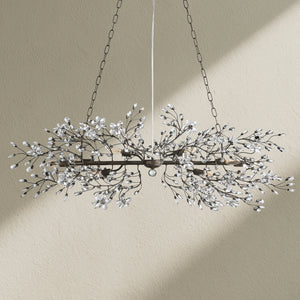 Fiore Linear Crystal Floral Chandelier