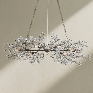 Fiore Linear Crystal Floral Chandelier