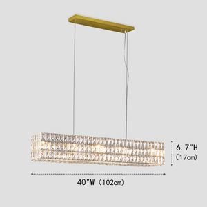 Dina Halo Rectangular Crystal Chandelier