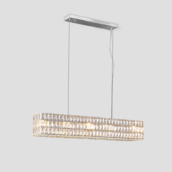 Dina Halo Rectangular Crystal Chandelier